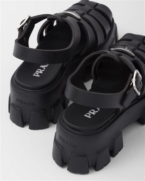 prada foam rubber sandals|Prada block heel sandals.